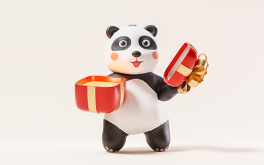 Panda with cartoon style, 3d rendering. © Vink Fan