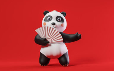 Panda with cartoon style, 3d rendering. © Vink Fan