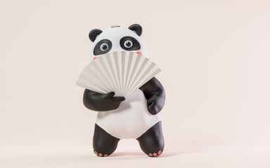 Panda with cartoon style, 3d rendering. © Vink Fan