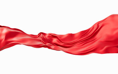 Obraz na płótnie Canvas Flowing red wave cloth background, 3d rendering.