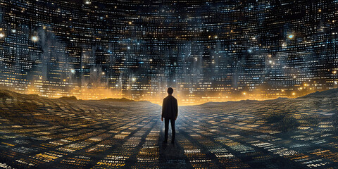 Printed Text Leading to Digital Information Age Galaxy Generative AI