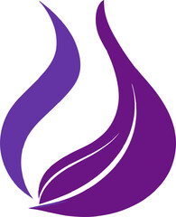 Floral logo with purple and gold color combination smooth elegant style 