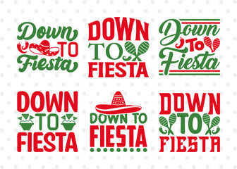 Down To Fiesta SVG Bundle, Cinco De Mayo Svg, Fiesta Svg, Mexican Svg, Maracas Svg, Fiesta Squad Svg, Mexican Quote Design, ETC T00388