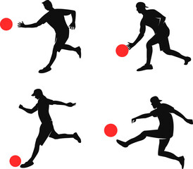 Great attractive Kickball player silhouette in action