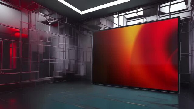 Dynamic Virtual News Studio Green Screen Loop for Engaging News Features