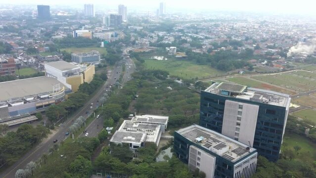 Boulevard Bintaro Jaya Aerial Drone Push West