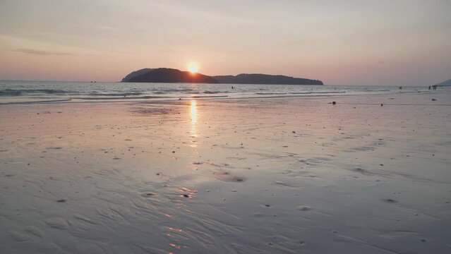 Awesome sunset view of Cenang Beach on Langkawi island, Malaysia