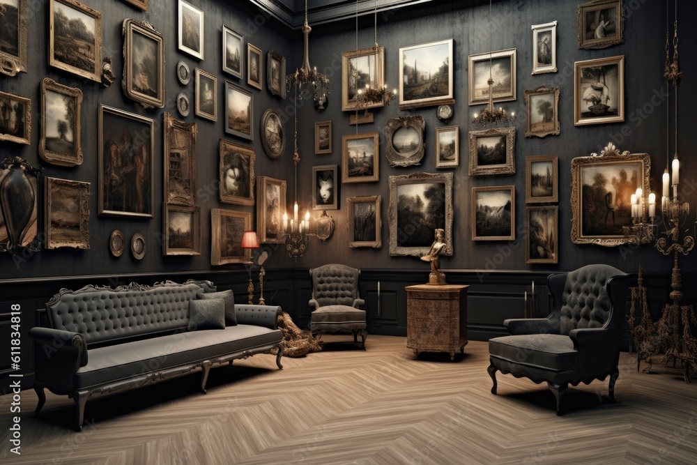 Aufkleber interior design using frames generative ai