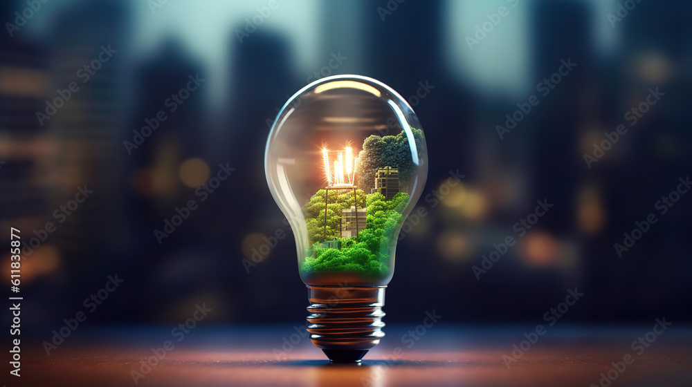 Poster tungsten light bulb lamp over black background with plexus effect. generative ai
