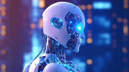 Fototapeta premium System Artificial intelligence ChatGPT Chat Bot AI , Technology smart robot. Generative Ai