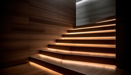 Minimalist Elegance: Modern Staircase Lighting Seamlessly Integrated for an Understated Residence