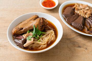Braised duck noodles with brown soup