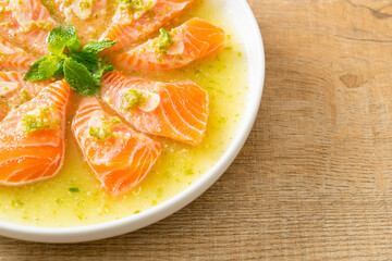 Spicy Salmon in Seafood Salad Sauce