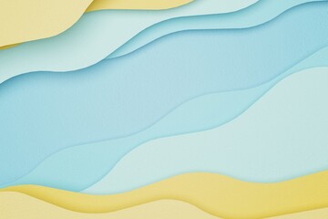 Abstract blue and yellow paper geometric composition background