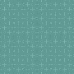hand drawn crosses and squares. blue repetitive background. vector seamless pattern. retro stylish texture. geometric fabric swatch. wrapping paper. continuous design element for textile, home decor