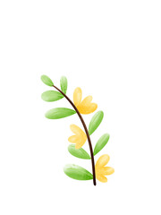 Fototapeta na wymiar yellow flowers and branch