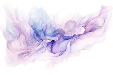 an ethereal blend of lilac and periwinkle abstract blooming shape, isolated on a transparent background, generative ai