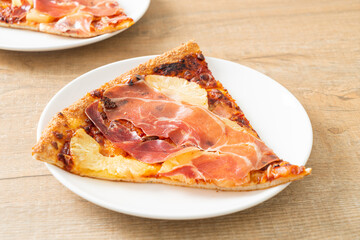 Pizza with prosciutto or parma ham pizza