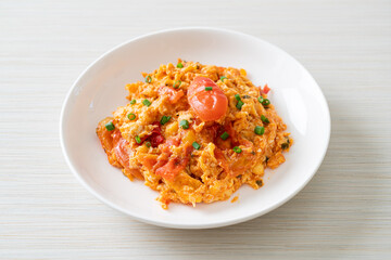 Stir-fried tomatoes with egg or Scrambled eggs with tomatoes