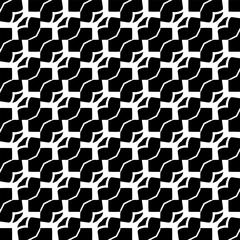  Background with abstract shapes. Black and white texture. Seamless monochrome repeating pattern  for decor, fabric, cloth. 