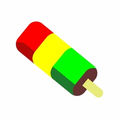 ice cream with three flavors of red yellow green