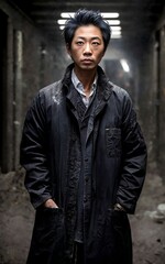 scientist researcher wearing ripped lab coat at laboratory, Generative AI