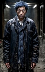 Obraz premium scientist researcher wearing ripped lab coat at laboratory, Generative AI