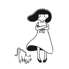 覚悟のある女性　モノクロ