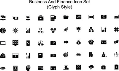 50 business and finance icon set, this collection embodies professionalism, strategy, and prosperity, offering a visually captivating way to represent financial concepts and enhance your presentations