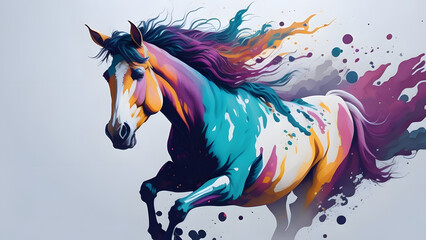 Obraz na płótnie Canvas Colorful Horse, Generative AI