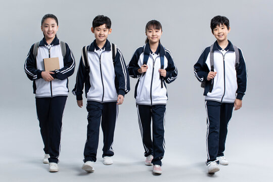 Portrait of cheerful students