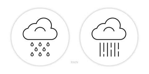 Rain line icons in light and heavy rain modes
