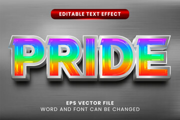 Rainbow pride 3d metalic text effect