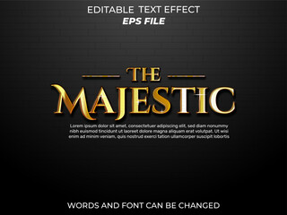majestic text effect, font editable, typography, 3d text. vector template © enel