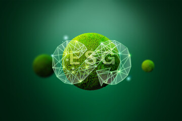 ESG concept of environmental, social and governance.words ESG on a woodblock It is an idea for sustainable organizational development. ​account the environment, society and corporate governance. Hands