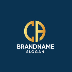 the letters CA. vector logo monogram alphabet minimalist design	