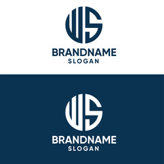 the letters WS. vector logo monogram alphabet minimalist design	