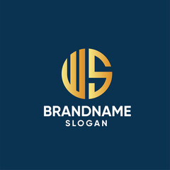 the letters WS. vector logo monogram alphabet minimalist design	