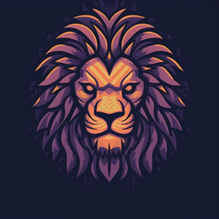 Plakat Lion Logo. Generative AI