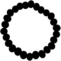 silhouette of a band of pearls