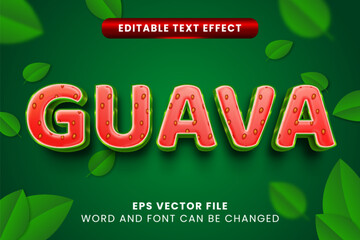 Guava 3d editable vector text effect