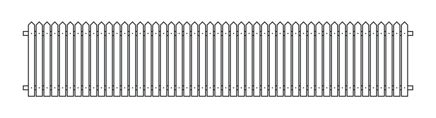 Outline fence in flat style vector illustration isolated on white