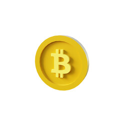 Fototapeta premium gold bitcoin isolated 3d rendering icon