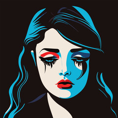 sad woman image stylish art
