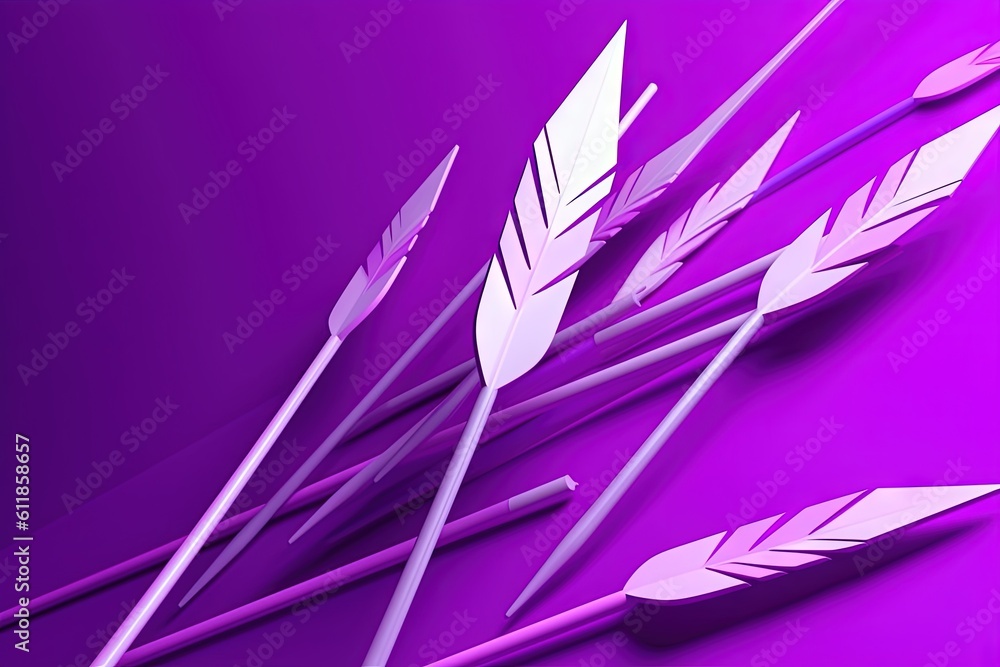 Poster a purple background with three arrows and a purple background with three white arrows and a purple b