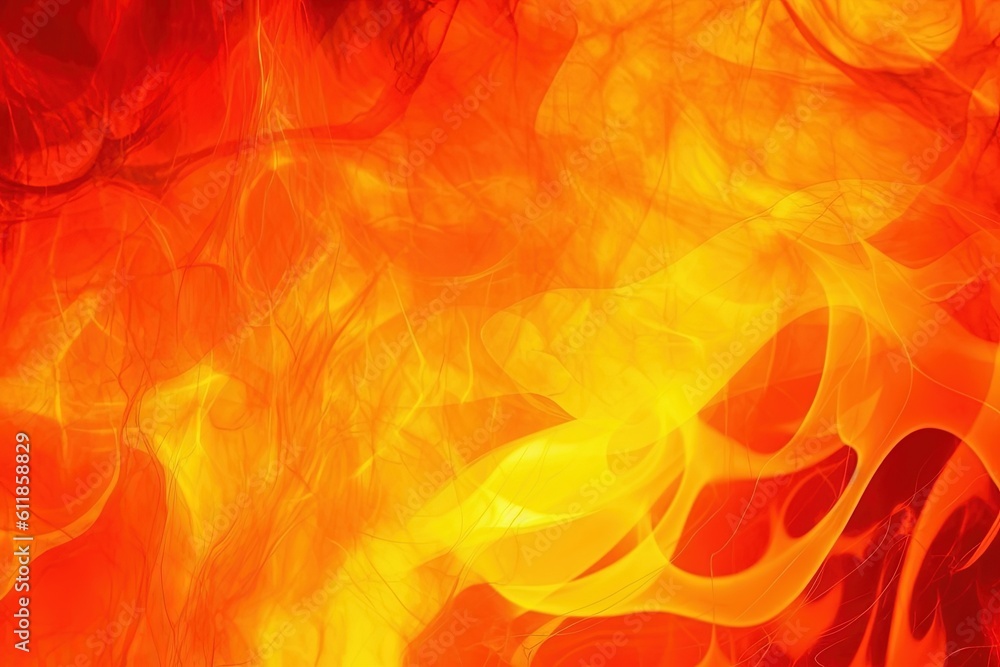 Poster a red and yellow fire background with lots of flames and smoke swirling around the edges of the imag