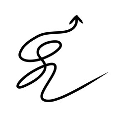 Arrow hand drawn doodle element