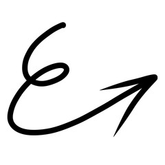 Arrow hand drawn doodle element