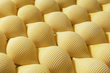 Pasta conchiglioni or conchiglie pattern. Abstract creative food background