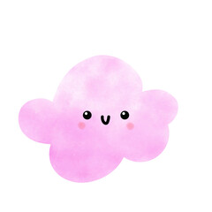 Smiling cloud watercolor cute cartoon element illustration